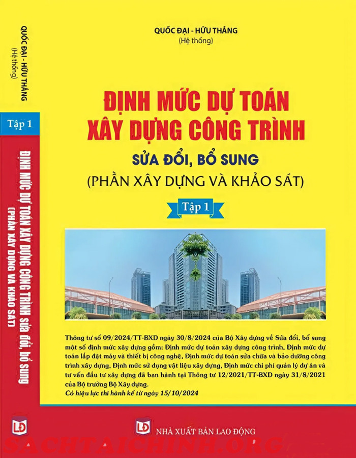 bộ Sách Định Mức Dự Toán Xây Dựng năm 2024